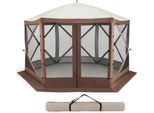 Gazebo Pop-Up Costway, Gazebo Per Feste 350 X 350 Cm Con Borsa Per Il Trasporto E Pareti In Rete, Gazebo Pieghevole, Gazebo Da Giardino Per Il Campeggio In Giardino