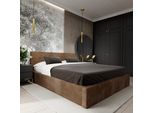 Muralo Letto Imbottito Per Camera Da Letto Letto Imbottito Con Poggiapiedi Letto Con Testiera Imbottita Letto Matrimoniale 120X200 Letto Con Contenitore Marrone