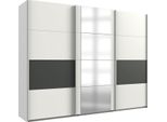 Armadio Ad Ante Scorrevoli Barmbek Armadio Con Specchio, Bianco/Grafite, 270X64X208Cm