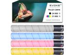 4X Toner Per Konica Minolta TN221K / A8K-TN221B TN221K / A8K3150 Cmyk = Nero + Blu + Rosso + Giallo | Sostituzione Per C227 C287