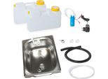 230V Mini Cucina Vendita Kit Lavello Camper 325X265X150Mm Novo Bianco