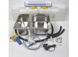 230V Mini Cucina Vendita Kit Stand Lavello 325X265X150X 325X176X150 Doppia Vasca