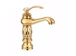 Miscelatore Per Lavabo Verticale Lauferi Urania Gold Retro