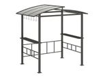 Costway Gazebo Da Giardino Per Barbecue Con Ripiani Laterali E Tettoia, Gazebo Per Barbecue In Metallo Per Barbecue 248X150X232Cm Nero