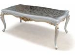 Casa Padrino Tavolo Da Pranzo Barocco Grigio / Argento / Oro 165 Cm - Mobili Barocchi