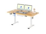 Scrivania Flexispot Regolabile In Altezza 140X60Cm Elettrica, 4 Funzioni Di Memoria, Protezione Anticollisione, Portata 70Kg, Ganci, Gestione Cavi (Acero)