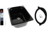 Lavello In Acciaio Inox Lavello Da Campeggio 325X265X150 Mm + Scarico + Adesivo T4 T5
