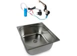 230V Lavello In Acciaio Inox 354X325X150 Mm Lavello Da Campeggio + Pompa Per Rubinetto