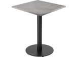 Tavolo Da Pranzo 60 Cm Piede Nero E Rivestimento In Cemento Grigio - Oviala Rivoli