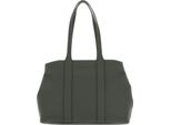 Lacoste Pelle Borsa Shopper Borsa A Tracolla City Court Shopping Bag Kaki Cachi