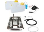 12V Campeggio Caravan Mini Kit Cucina Lavello 325X265X150 Mm Novo Cromo Camper