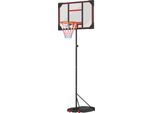 Canestro Da Esterno Per Bambini Aiyaplay, Supporto Per Pallacanestro Regolabile In Altezza Da 210 A 260 Cm Con Ruote, Sistema Di Pallacanestro Con Supporto Per Bambini A Partire Dai 6 Anni, Rosso