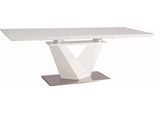 Tavolo Da Pranzo Di Design Casa Padrino Bianco / Argento 160-220 Cm - Tavolo Da Cucina Allungabile