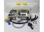 230V Mini Cucina Vendita Kit Stand Lavello 325X265X100X 325X176X100 Doppia Vasca