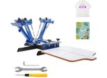 Macchina Serigrafica Succebuy, 4 Colori, 1 Stazione, Serigrafia Rotante A 360°, Pallet Di Posizionamento A Doppio Strato Da 21,2 X 17,7 Pollici Per La Stampa Di T-Shirt Fai Da Te