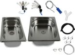 Lavello In Acciaio Inox Lavello Da Campeggio Doppio Lavello Camper + Tecnologia