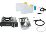 Kit Mini Cucina Camper Da Campeggio 12V Lavello 325X265X150 Mm Barwig + Fornello A Gas