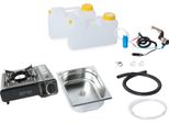 Kit Mini Cucina Camper Da Campeggio 12V Lavello 325X265X100 Mm Barwig + Fornello A Gas