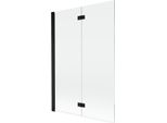 Mexen Mist Paratia Per Doccia A 2 Ante Sinistra 120 X 150 Cm, Trasparente, Nero - 8A9-120-002-70-00-L
