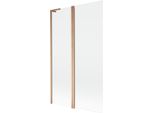 Mexen Mist L Paravento Vasca Da Bagno A 2 Ante 110 X 150 Cm, Trasparente, Rame Spazzolato - 8A9L-110-011-65-00