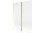 Mexen Mist Paratia Per Vasca Da Bagno A 2 Ante 130 X 150 Cm, Trasparente, Oro Spazzolato - 8A9-130-011-55-00