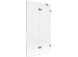 Mexen Lunar Paratia Da Bagno A 2 Ante Destra 100 X 150 Cm, Trasparente, Rame Spazzolato - 897-100-100-65-00-P