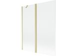 Mexen Mist Paravento Per Doccia A 2 Ante 140 X 150 Cm, Trasparente, Oro Spazzolato - 8A9-140-011-55-00
