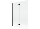 Mexen Mist Paravento Da Bagno 2-Ante Sinistro 130 X 150 Cm, Trasparente, Nero - 8A9-130-002-70-00-L