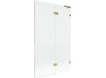 Mexen Lunar L Paratia Vasca Da Bagno A 2 Ante Destra 110 X 150 Cm, Trasparente, Oro - 897L-110-100-50-00-P