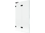 Mexen Lunar L Paratia Da Vasca Da Bagno A 2 Ante Sinistra 100 X 150 Cm, Trasparente, Nero - 897L-100-100-70-00-L