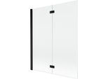 Mexen Mist Paravento Doccia 2-Ante Sinistro 140 X 150 Cm, Trasparente, Nero - 8A9-140-002-70-00-L