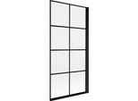 Mexen Mist Parete Doccia Singola Destra 90 X 150 Cm, Griglia Nera, Nero - 8A9-090-001-70-77-P