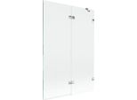 Mexen Lunar Paratia Per Vasca Da Bagno A 2 Ante Destra 120 X 150 Cm, Trasparente, Cromo - 897-120-100-01-00-P
