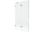 Mexen Lunar Paratia Da Bagno A 2 Ante Sinistra 100 X 150 Cm, Trasparente, Oro Spazzolato - 897-100-100-55-00-L