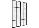 Mexen Mist Paravento Per Doccia A 2 Ante Destro 120 X 150 Cm, Griglia Nera, Nero - 8A9-120-011-70-77-P