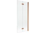 Mexen Mist Paratia Doccia A 2 Ante Destra 80 X 150 Cm, Trasparente, Rame Spazzolato - 8A9-080-002-65-00-P