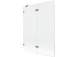 Mexen Lunar Paravento Per Vasca Da Bagno A 2 Ante Sinistro 130 X 150 Cm, Trasparente, Rame Spazzolato - 897-130-100-65-00-L
