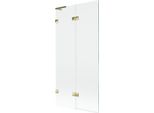 Mexen Lunar L Paravento Da Vasca A 2 Ante Sinistra 90 X 150 Cm, Trasparente, Oro - 897L-090-100-50-00-L