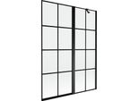 Mexen Mist Divisorio Doccia 2 Ante Destro 130 X 150 Cm, Griglia Nera, Nero - 8A9-130-011-70-77-P