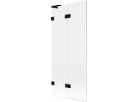 Mexen Lunar L Paratia Vasca Da Bagno A 2 Ante Sinistra 80 X 150 Cm, Trasparente, Nero - 897L-080-100-70-00-L