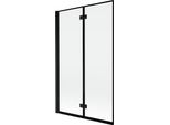 Mexen Mist Paratia Doccia A 2 Ante Sinistra 110 X 150 Cm, Cornice Nera, Nero - 8A9-110-002-70-70-L