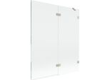 Mexen Lunar Parete Doccia A Due Ante Destra 140 X 150 Cm, Trasparente, Nichel Spazzolato - 897-140-100-97-00-P