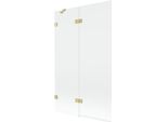 Mexen Lunar Pannello Doccia A 2 Ante Sinistro 110 X 150 Cm, Trasparente, Oro Spazzolato - 897-110-100-55-00-L