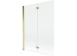 Mexen Mist Paravento Doccia 2-Ante Sinistro 130 X 150 Cm, Trasparente, Dorato - 8A9-130-002-50-00-L