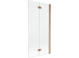 Mexen Mist Paratia Per Doccia A 2 Ante Destra 90 X 150 Cm, Trasparente, Rame Spazzolato - 8A9-090-002-65-00-P