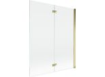 Mexen Mist Paratia Per Doccia A 2 Ante Destra 140 X 150 Cm, Trasparente, Dorato - 8A9-140-002-50-00-P
