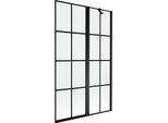 Mexen Mist Parete Doccia A 2 Ante Destra 110 X 150 Cm, Griglia Nera, Nero - 8A9-110-011-70-77-P