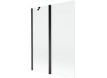 Mexen Mist Paravento Doccia A 2 Ante 130 X 150 Cm, Trasparente, Nero - 8A9-130-011-70-00