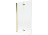 Mexen Mist Paravento Per Doccia A 2 Ante Sinistro 100 X 150 Cm, Trasparente, Dorato - 8A9-100-002-50-00-L