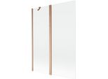 Mexen Mist Paratia Per Vasca Da Bagno A 2 Ante 130 X 150 Cm, Trasparente, Rame Spazzolato - 8A9-130-011-65-00